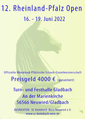 RLP Open 2022 findet statt 16. bis 19. Juni in Neuwied/ Gladbach