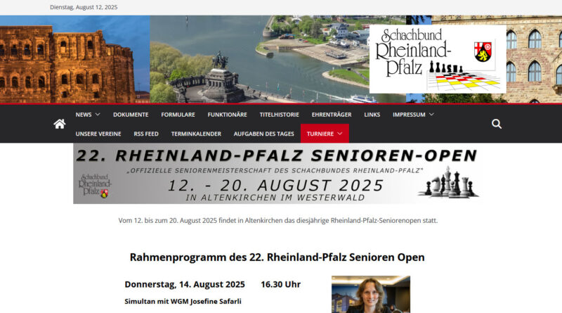 Rheinland-Pfalz Senioren-Open 2025 ist gestartet
