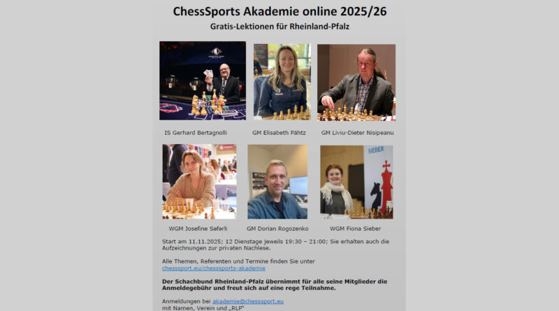 Trainings- und Fortbildungsreihe der ChessSports Akademie